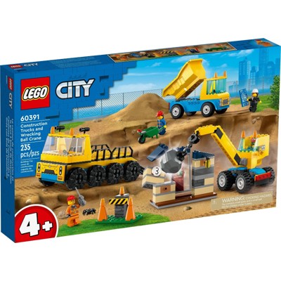 Construction Trucks and Wrecking Ball Crane - 60391