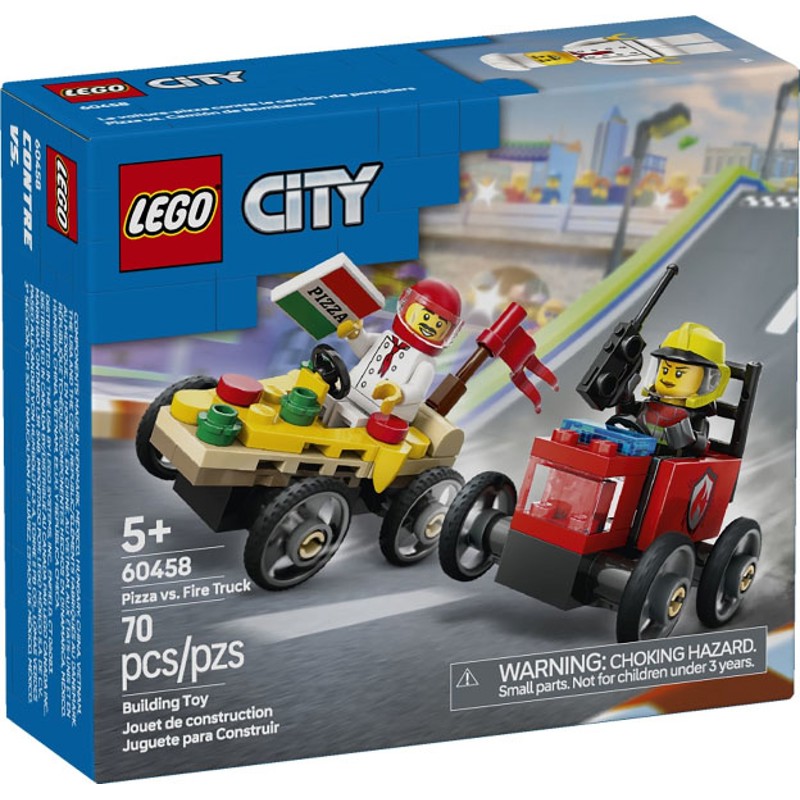 Pizza vs. Fire Truck Race Car Pack - 60458