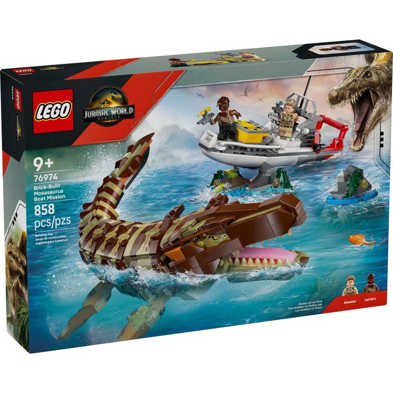 Brick-Built Mosasaurus Boat Mission - 76974